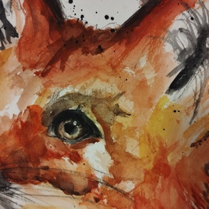 Róka portré  - művészet - festmény - akvarell - Meska.hu