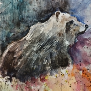 Medve tájkép - művészet - festmény - akvarell - Meska.hu