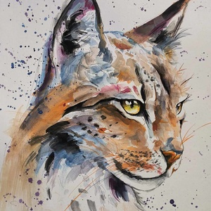 Hiúz festmény - Meska.hu