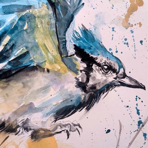 Szajkó akvarell festmény - művészet - festmény - akvarell - Meska.hu