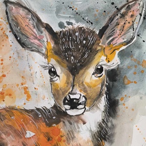 Őzgida festmény - művészet - festmény - akvarell - Meska.hu