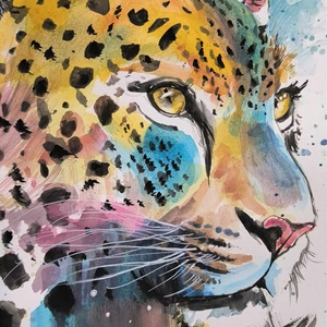 Leopárd akvarell festmény - művészet - festmény - akvarell - Meska.hu