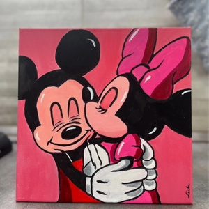 Mickey és Minnie akril festmény, Művészet, Festmény, Akril, Festészet, MESKA