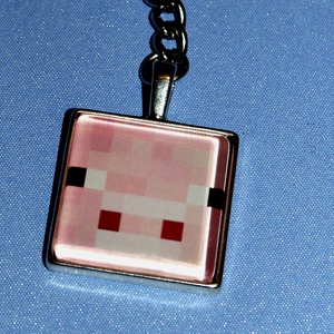 kulcstartó-minecraft üveglencsés - ékszer - nyaklánc - medálos nyaklánc - Meska.hu