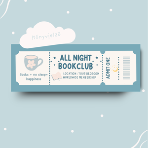 All night book club könyvjelző könyvmolyoknak, Művészet, Grafika & Illusztráció, Egyéb rajzok, Fotó, grafika, rajz, illusztráció, MESKA