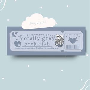 Morally grey book club könyvjelző könyvmolyoknak - Meska.hu