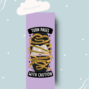 Turn pages with caution könyvjelző könyvmolyoknak, Művészet, Grafika & Illusztráció, Egyéb rajzok, Fotó, grafika, rajz, illusztráció, MESKA