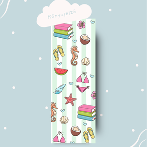 Summer bookish girly könyvjelző könyvmolyoknak - művészet - grafika & illusztráció - egyéb rajzok - Meska.hu