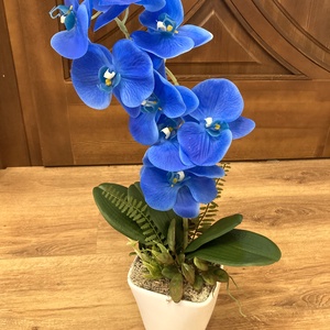 Nagy virgú kék orchidea 60 cm - otthon & életmód - dekoráció - asztal és polc dekoráció - asztaldísz - Meska.hu