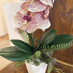 Foltos mintás orchidea kerámiban - otthon & életmód - dekoráció - asztal és polc dekoráció - asztaldísz - Meska.hu