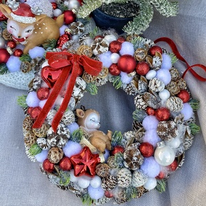 Adventi kopogtató, Karácsony, Adventi díszek, Adventi ajtódísz, Virágkötés, MESKA