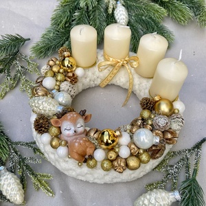Adventi koszorú, Karácsony, Adventi díszek, Adventi koszorú, Virágkötés, MESKA