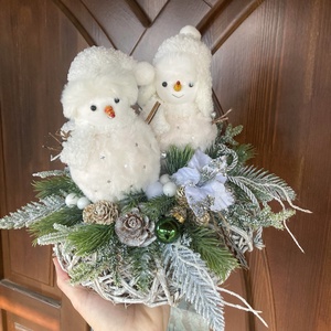 Téli adventi asztaldísz , Karácsony, Adventi díszek, Adventi asztaldísz, Virágkötés, MESKA