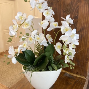 Fehér orchidea 50 cm, Otthon & Életmód, Dekoráció, Asztal és polc dekoráció, Asztaldísz, Virágkötés, MESKA