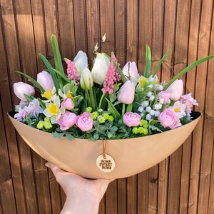 Tavaszi mix csónak 40 cm - otthon & életmód - dekoráció - asztal és polc dekoráció - asztaldísz - Meska.hu