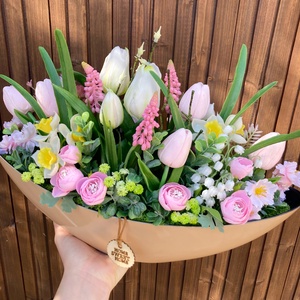 Tavaszi mix csónak 40 cm - otthon & életmód - dekoráció - asztal és polc dekoráció - asztaldísz - Meska.hu