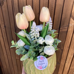 Tulipános asztaldísz - otthon & életmód - dekoráció - asztal és polc dekoráció - asztaldísz - Meska.hu