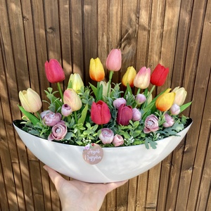 Tulipános asztaldísz 40 cm - otthon & életmód - dekoráció - asztal és polc dekoráció - asztaldísz - Meska.hu