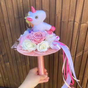 Unikornis ballagási csokor - otthon & életmód - dekoráció - virágdísz és tartó - csokor & virágdísz - Meska.hu