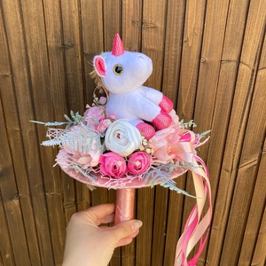 Unikornis ballagási csokor - otthon & életmód - dekoráció - virágdísz és tartó - csokor & virágdísz - Meska.hu