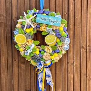 Citromos nyári ajtódísz - otthon & életmód - dekoráció - ajtó- és ablak dekoráció - ajtódísz & kopogtató - Meska.hu