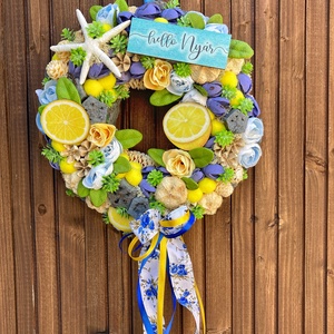 Citromos nyári ajtódísz - otthon & életmód - dekoráció - ajtó- és ablak dekoráció - ajtódísz & kopogtató - Meska.hu