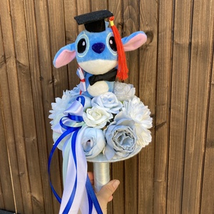 Stitch ballagási csokor, Otthon & Életmód, Dekoráció, Virágdísz és tartó, Csokor & Virágdísz, Virágkötés, MESKA