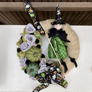 Halloween ajtódísz, Otthon & Életmód, Dekoráció, Ajtó- és ablak dekoráció, Ajtódísz & Kopogtató, Virágkötés, MESKA