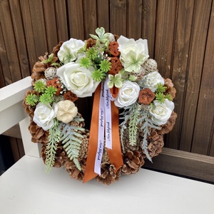 Toboz koszorú sírdísz 25 cm - Meska.hu