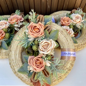 Szalmakoszorú sírdísz 25 cm - Meska.hu