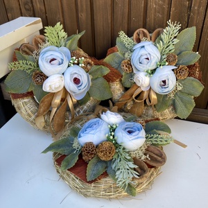 Szalmakoszorú sírdísz 15 cm - Meska.hu