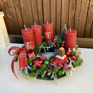 Klasszikus adventi koszorú, Karácsony, Adventi díszek, Adventi koszorú, Virágkötés, MESKA