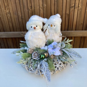 Téli adventi asztaldísz , Karácsony, Adventi díszek, Adventi asztaldísz, Virágkötés, MESKA