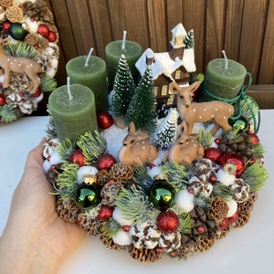 Adventi koszorú erdei jelenet - karácsony - adventi díszek - adventi koszorú - Meska.hu Adventi koszorú erdei jelenet - karácsony - adventi díszek - adventi koszorú - Meska.hu