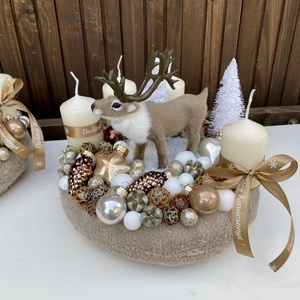 Adventi koszorú szarvassal - Meska.hu
