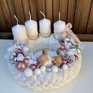 Adventi koszorú, Karácsony, Adventi díszek, Adventi koszorú, Virágkötés, MESKA