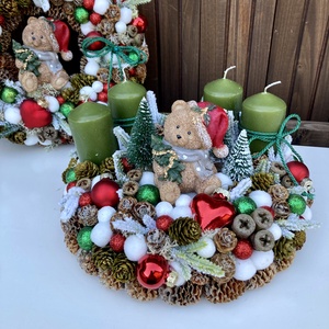 Adventi koszorú macis - Meska.hu