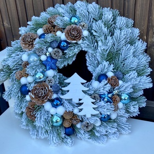 Adventi fenyő ajtódísz 35 cm - karácsony - adventi díszek - adventi ajtódísz - Meska.hu