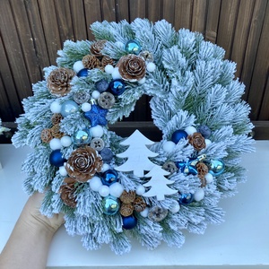 Adventi fenyő ajtódísz 35 cm - karácsony - adventi díszek - adventi ajtódísz - Meska.hu