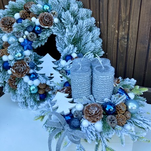 Adventi fenyő ajtódísz 35 cm - karácsony - adventi díszek - adventi ajtódísz - Meska.hu