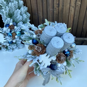 Adventi box kék - karácsony - adventi díszek - adventi koszorú - Meska.hu