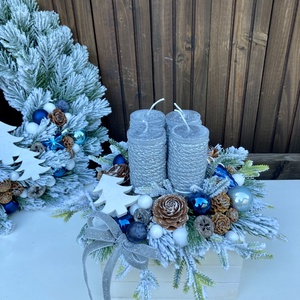 Adventi box kék - karácsony - adventi díszek - adventi koszorú - Meska.hu