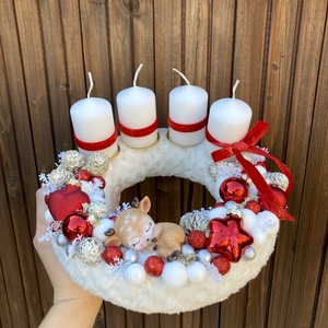 Adventi koszorú, Karácsony, Adventi díszek, Adventi koszorú, Virágkötés, MESKA