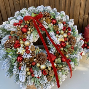 Adventi ajtódísz 35 cm - karácsony - adventi díszek - adventi ajtódísz - Meska.hu