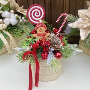 Mézis kar�csonyi asztaldísz, Karácsony, Karácsonyi lakásdekoráció, Karácsonyi lakásdíszek, Virágkötés, MESKA