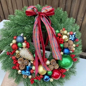 Adventi ajtódísz 35 cm - karácsony - karácsonyi lakásdekoráció - karácsonyi ajtódíszek - Meska.hu