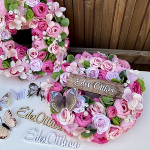 Csupa virágos kopogtató 28 cm, Otthon & Életmód, Dekoráció, Ajtó- és ablak dekoráció, Ajtódísz & Kopogtató, Virágkötés, MESKA