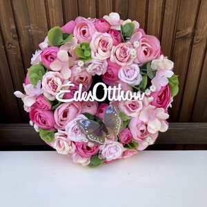 Csupa virágos kopogtató 28 cm - otthon & életmód - dekoráció - ajtó- és ablak dekoráció - ajtódísz & kopogtató - Meska.hu