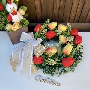 Élethű tulipános ajtódísz - otthon & életmód - dekoráció - ajtó- és ablak dekoráció - ajtódísz & kopogtató - Meska.hu