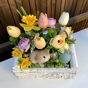 Húsvéti asztaldísz 26 cm - otthon & életmód - virágdekoráció - virágdíszek - virágdísz kaspóban - Meska.hu
